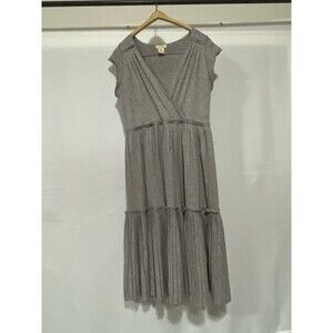 Sundance Tiered Gray Bohemian Maxi Dress Women's Size M Airy Breathable Comfort